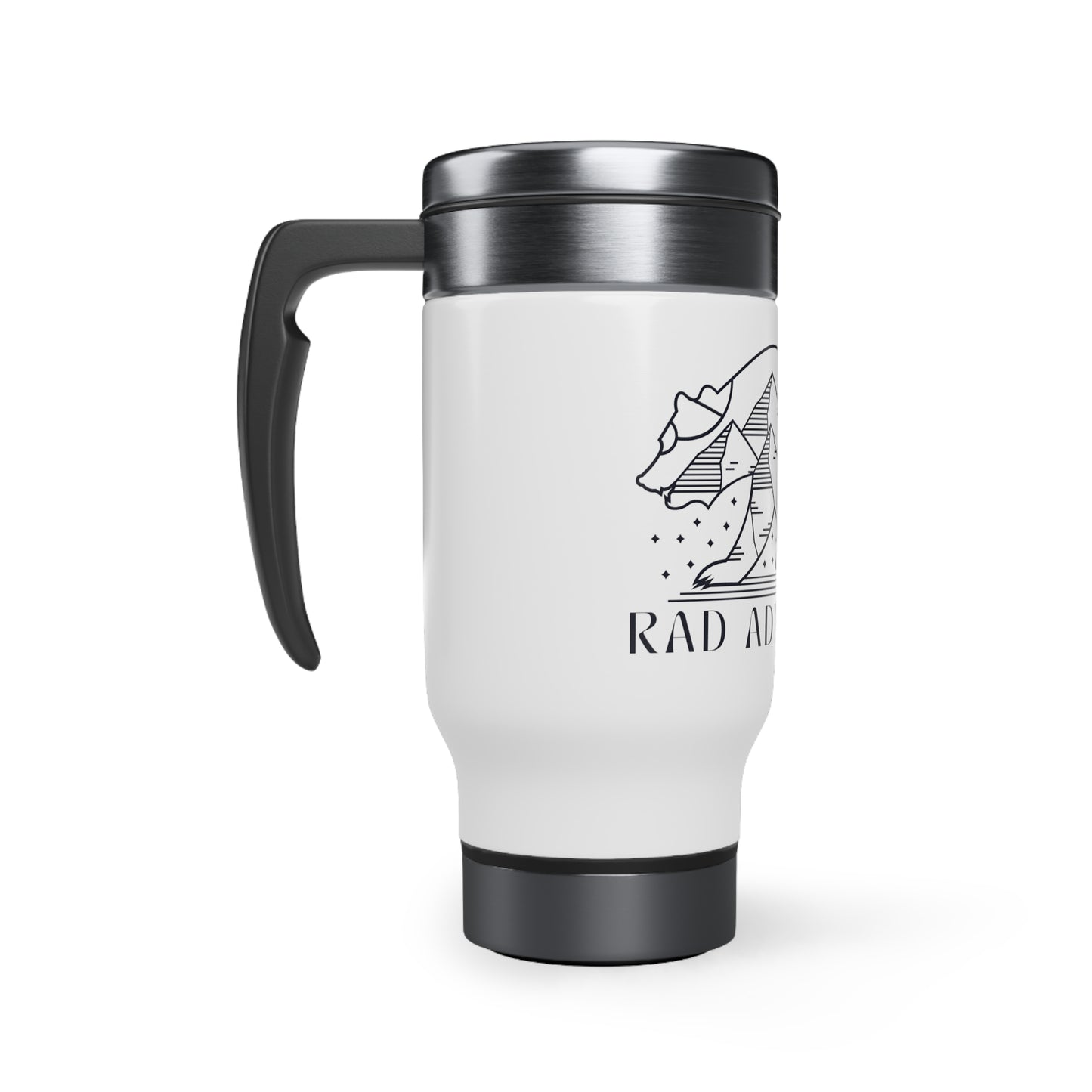 Rad Adventures Mountain Bear Stainless Steel Durable Travel Mug with Handle, 14oz